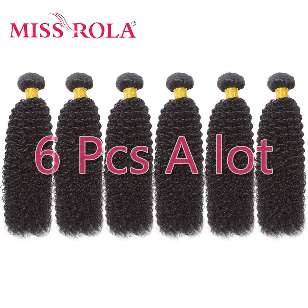 Miss Rola Hair Brazilian Kinky Curly Hair Weave Bundles Natural Color Kinky Curly Hair Extensions 100% Human Hair Remy