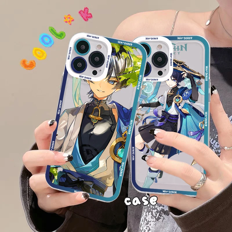 

Anime Genshin Impact Wanderer Phone Case For iPhone 11 12 13 14 Mini Pro Max XR X XS TPU Clear Case For 8 7 6 Plus SE 2020