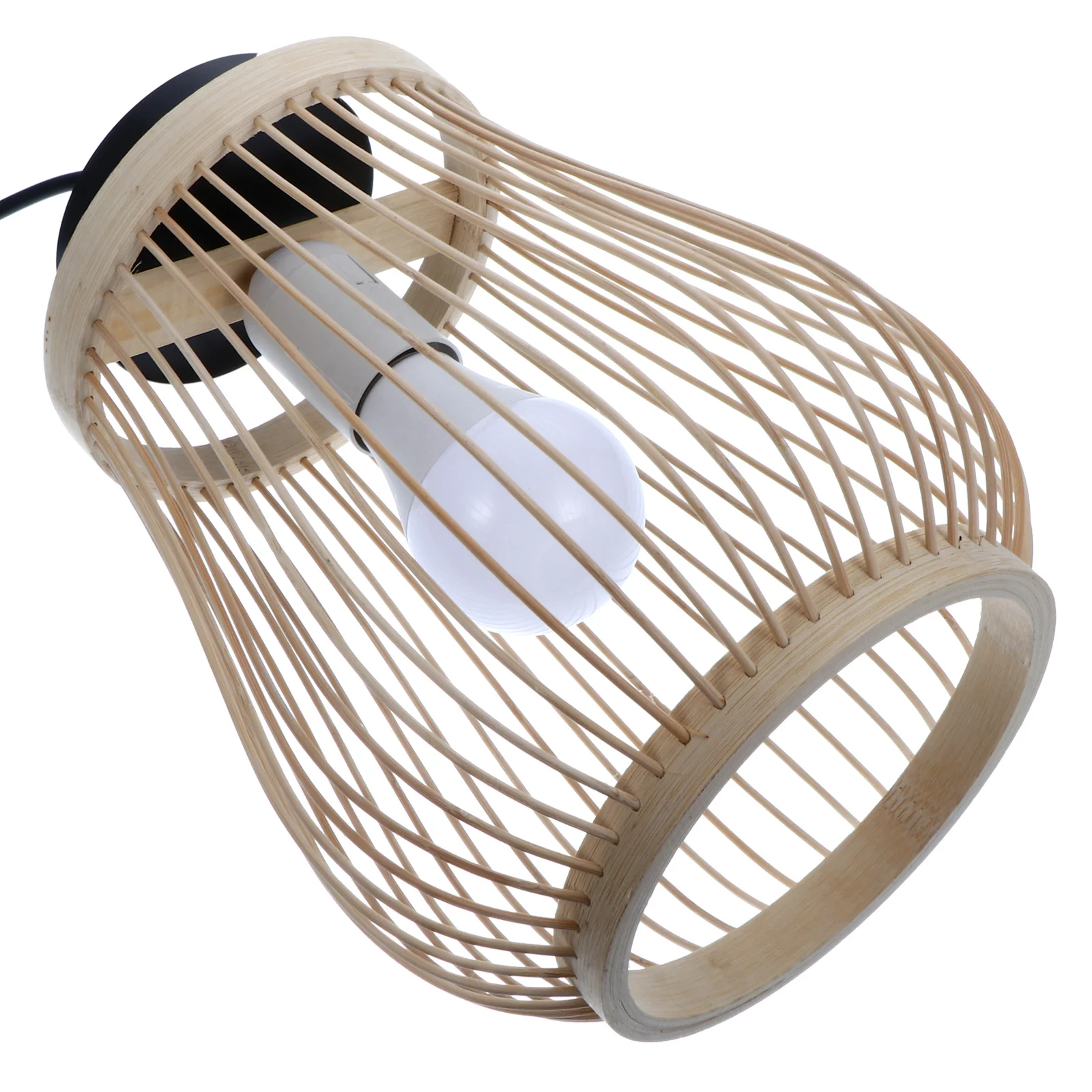 

Natural Bamboo Hanging Light Chinese Style Rattan Woven Ceiling Lamp for Home