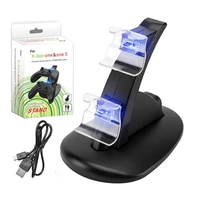 led dual usb charger dock stand cradle docking station for xbox one gaming console controller charger with led indicator
