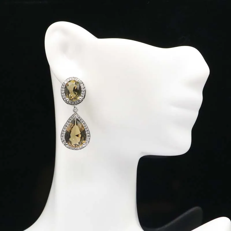 40x21 мм Разноцветные серьги 8 г из серебра с искусственным гранатом перидот