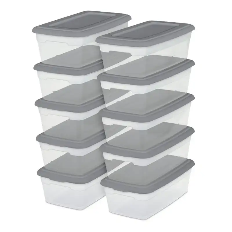 

Beautiful Qt. 40-Pack Titanium Plastic Storage Box, Perfect for Home Organization and Storage.