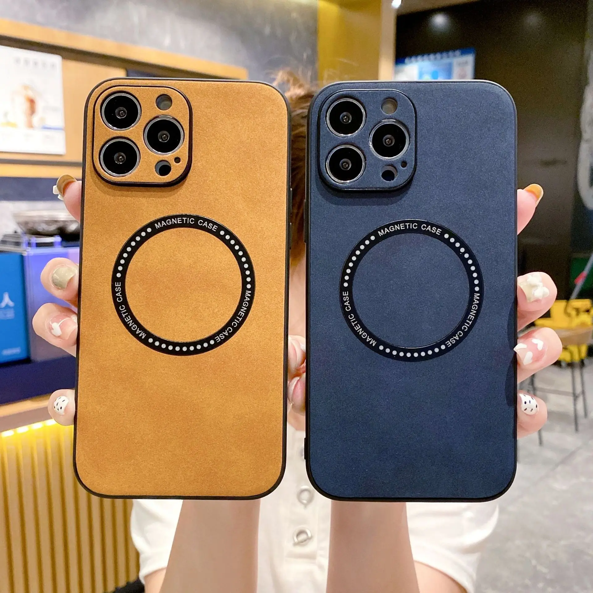 

Plain Luxury Magnetic For Magsafe Wireless Charge Phone Case For iPhone 11 12 13 14 Pro Max 14 Plus Back Cover