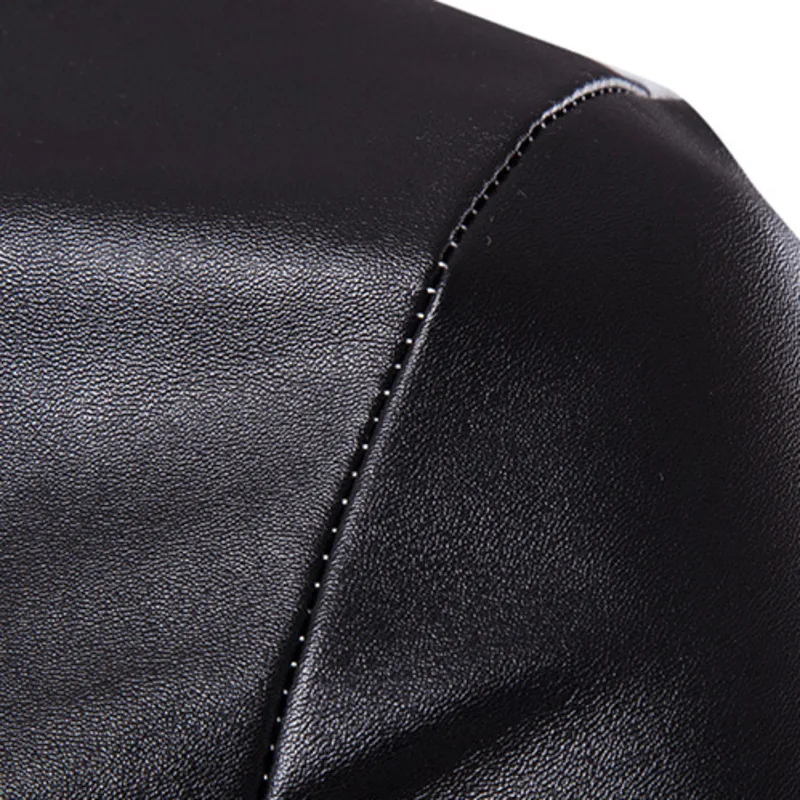 # 4136 Летняя футболка из искусственной кожи с коротким рукавом Мужская черно-белая