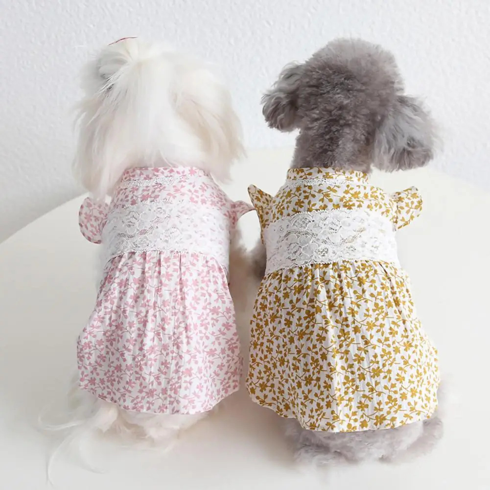 

Ornamental Fashionable Floral Dog Skirt Clothing Universal Teddy Dress Nice-Looking for Spring