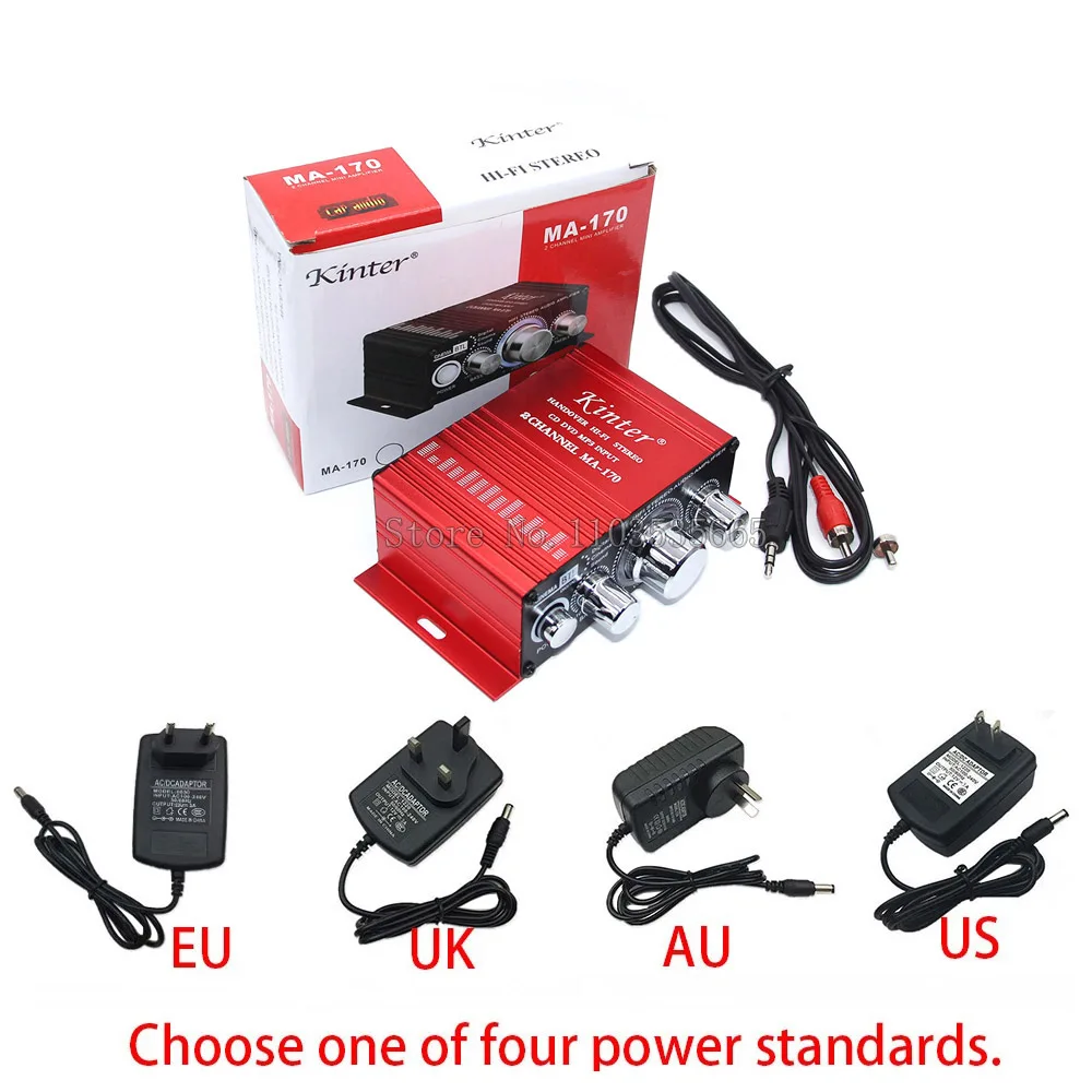 MA170 HIFI стереоусилитель DC12V адаптер питания музыка MP3 высокие басы аудио плата DIY