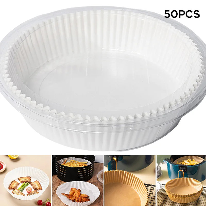 

Air Fryer Blotting Paper Round Food Paper Tray for Home Kitchen Baking Supply 50 50PCS Useful Round Food Paper Tray B99