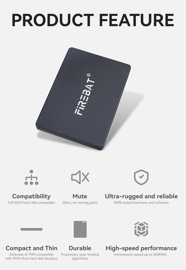 SSD-накопитель FIREBAT SATA3 256 ГБ 512 1 ТБ 2 5 дюйма