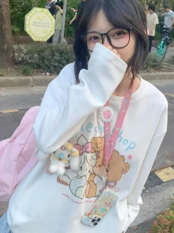 Женские футболки Kawaii Bear хлопок японский стиль