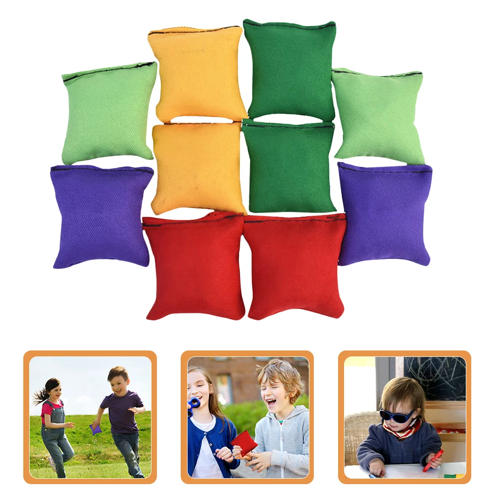 

10 Pcs Outdoor Toy Bean Bag Throwing Cornhole Bags Kids Toys Valentines Class Sand Game Adzuki Sandbag
