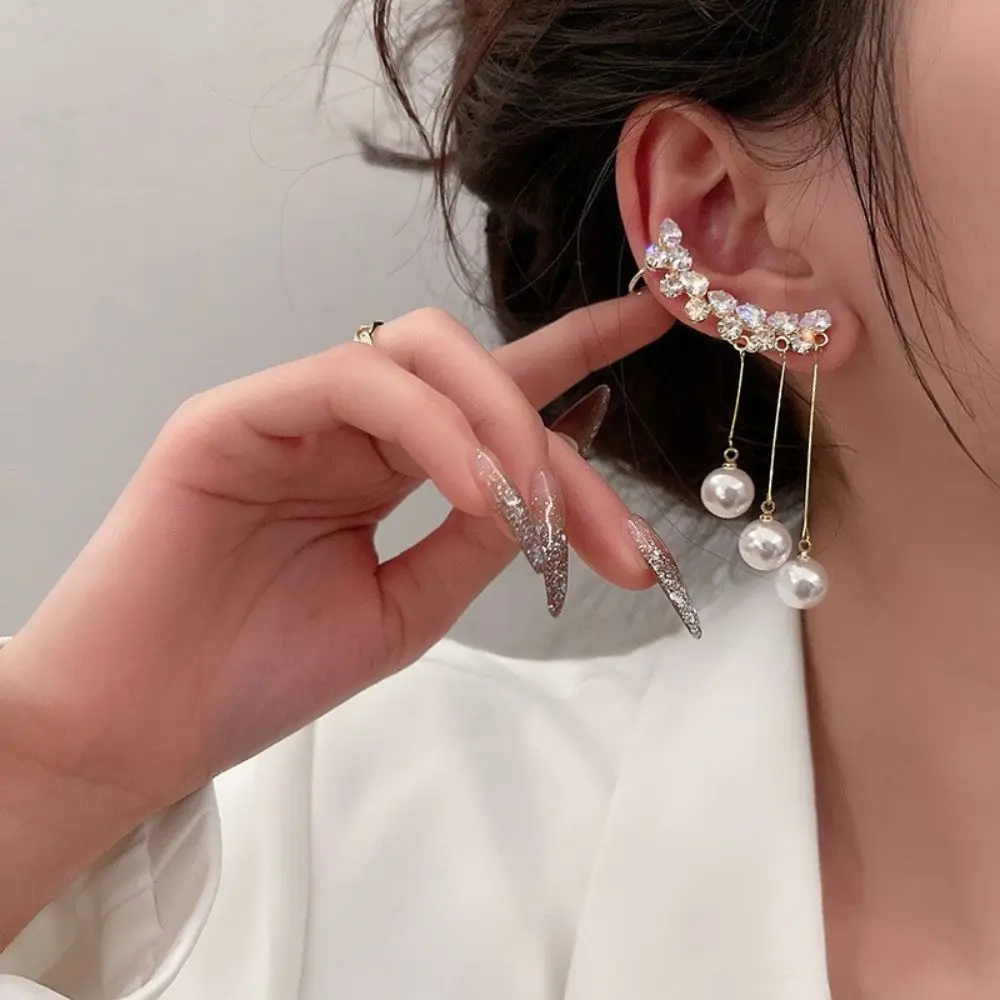

Ear Jewelry Ear Pendent Simulation Pearl Long Tassel Ear Loop Pierced Earrings Women Stud Earrings Korea Style Earrings