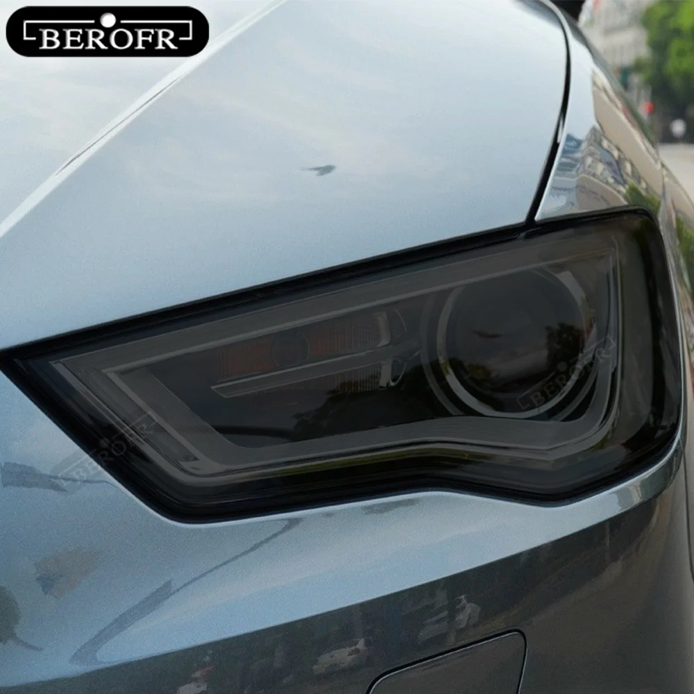 Защитная пленка для фар автомобиля прозрачная дымчатая черная наклейка из ТПУ Audi