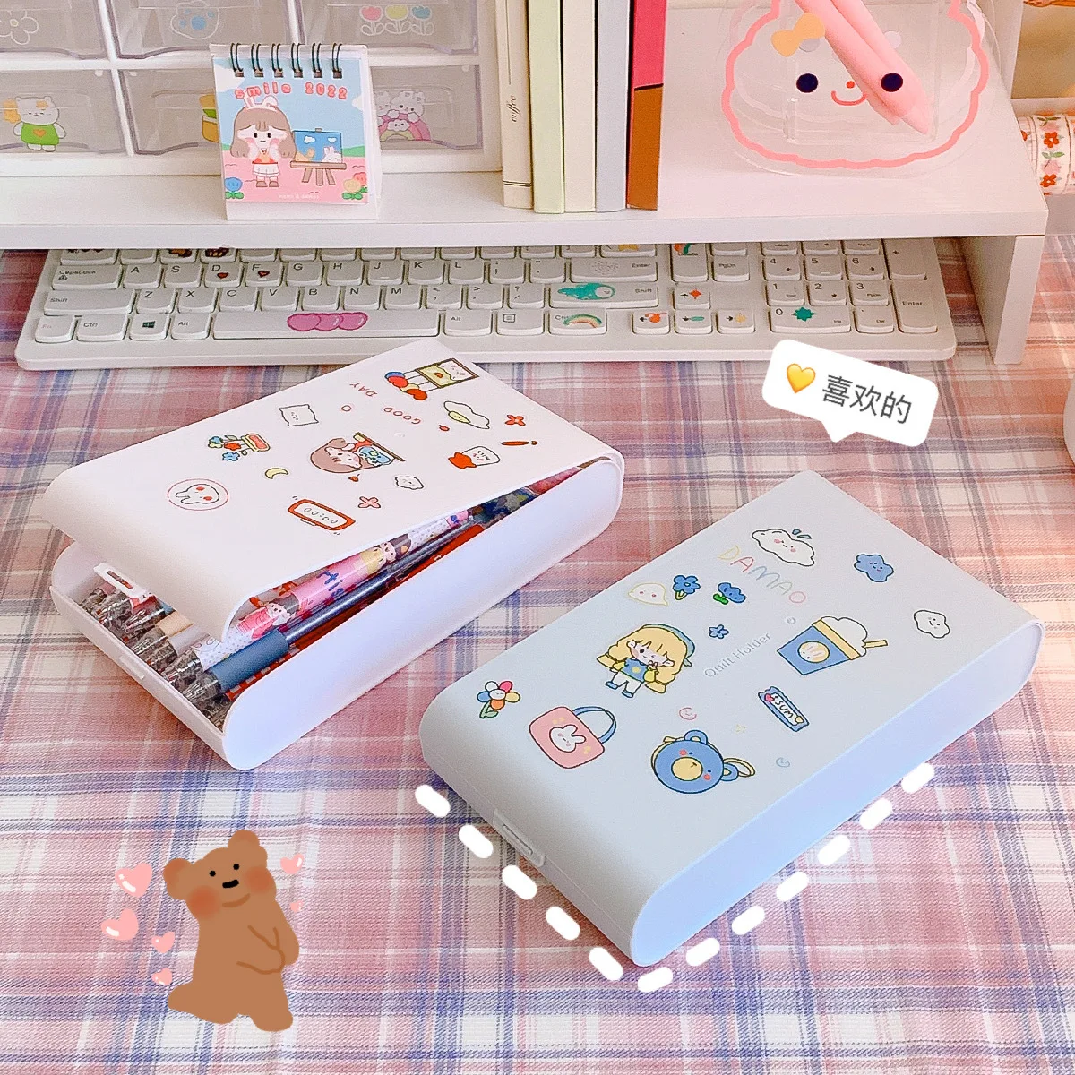 

Japanese Simple Stationery Box Cute Student Pencil Box Creative DIY Storage Box Large Capacity Pencil Box
