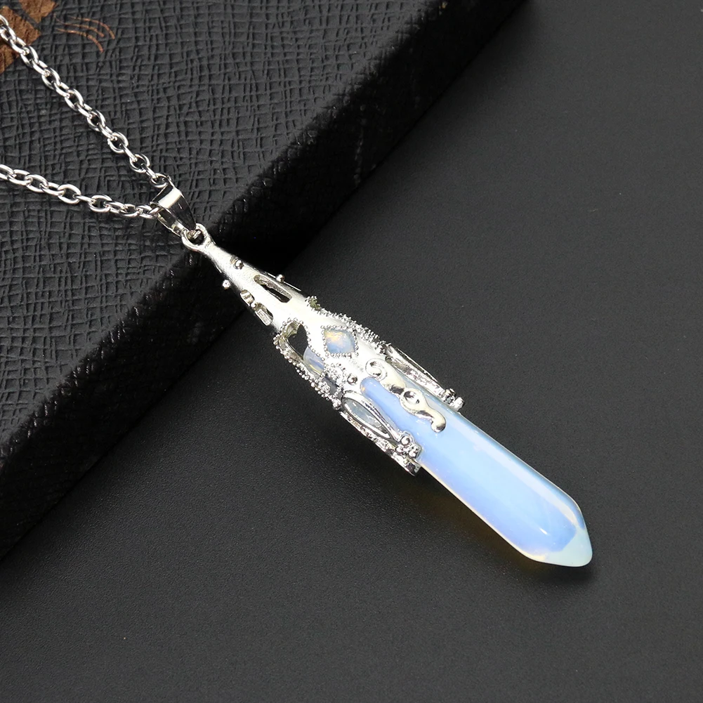 Искусственный опал маятниковая подвеска шестиугольная колонна Necklace Jewelry рейки
