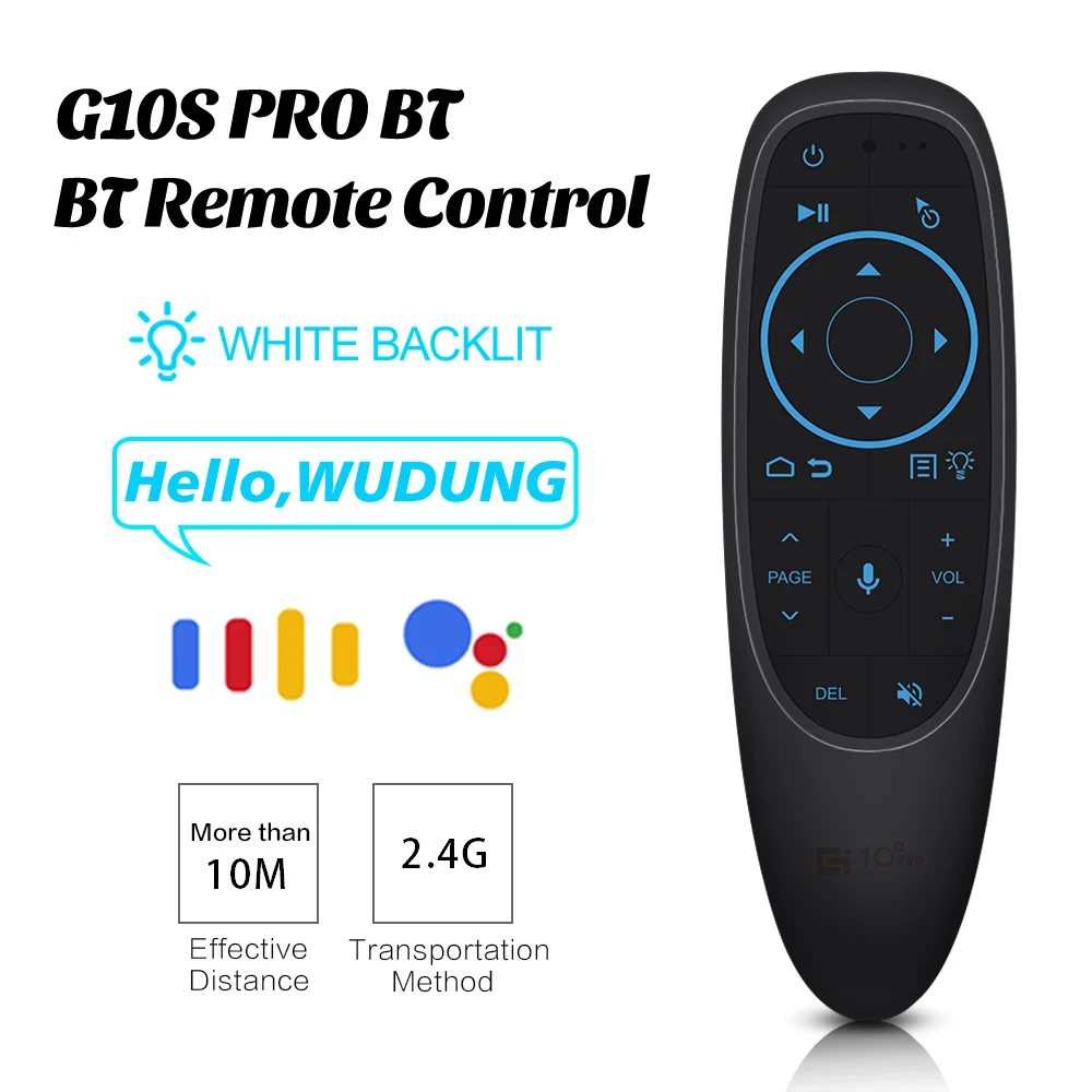 

G10spro – 2.4G Bluetooth remote controller, gyroscope, infrared learning, backlit air mouse for Android TV case, g10s, g10bts,