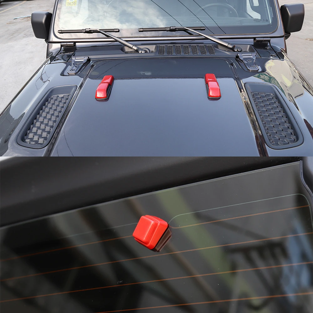 Front Hood Rear Windshield Wiper Nozzle Decoration Cover Trim for Jeep Wrangler JL Gladiator JT 2018-2022 Car Accessories