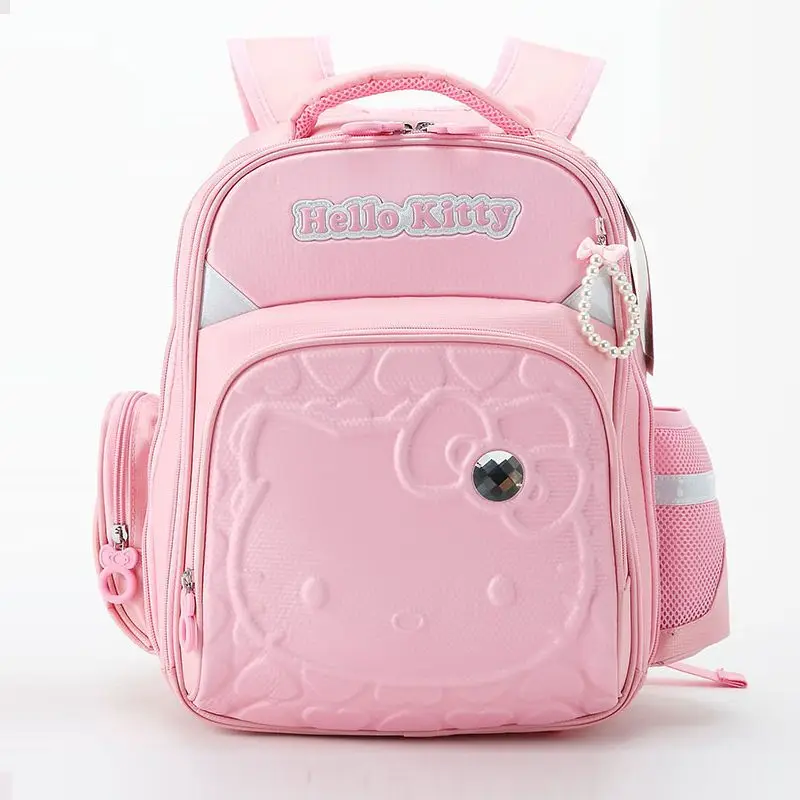 Hellokitty Schoolbag Primary School Girls Children Burden Relief Spine Protection Cute Backpack Sanrio Cartoon pink student