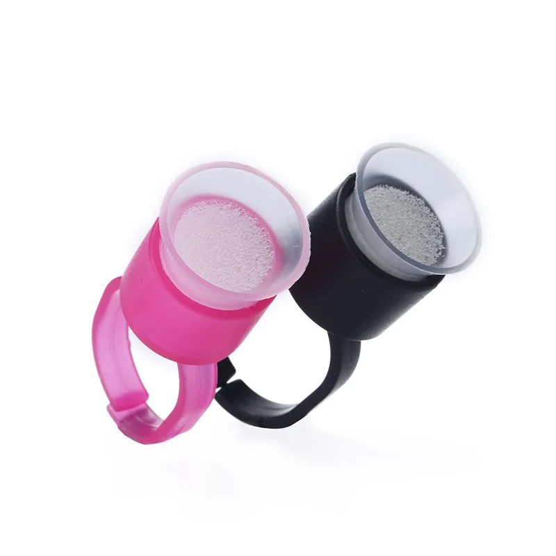 

100pcs Tattoo Ink Ring Cups Glue Cap with Sponge Microblading Pigment Holder Permanent Makeup Accessories For Eyebrow Lip Tattoo