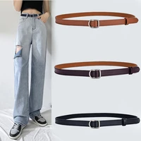 harajuku pu metal button belt fashion accessories solid color high quality ladies jeans belt woman simple black belt female 2021