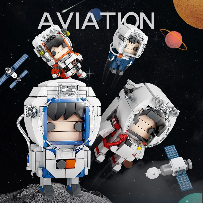 

Disney astronaut building blocks Bricks assembly spaceman aerospace anime characters mini action figures toys kids gifts