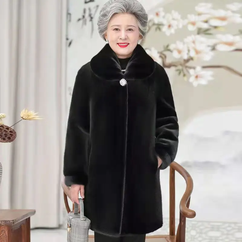 abrigos para mujeres leather jacket fur coat women traf veste femme European women's long faux fur coat