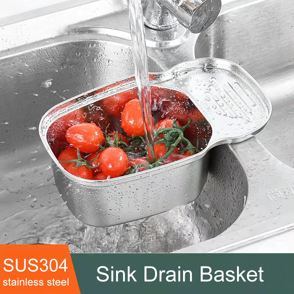 

Portable Kitchen Sink Strainer Sink Drain Basket Fruit Vegetable Drainer Stainless Steel Drain Filter For Leftover Soup Garbage