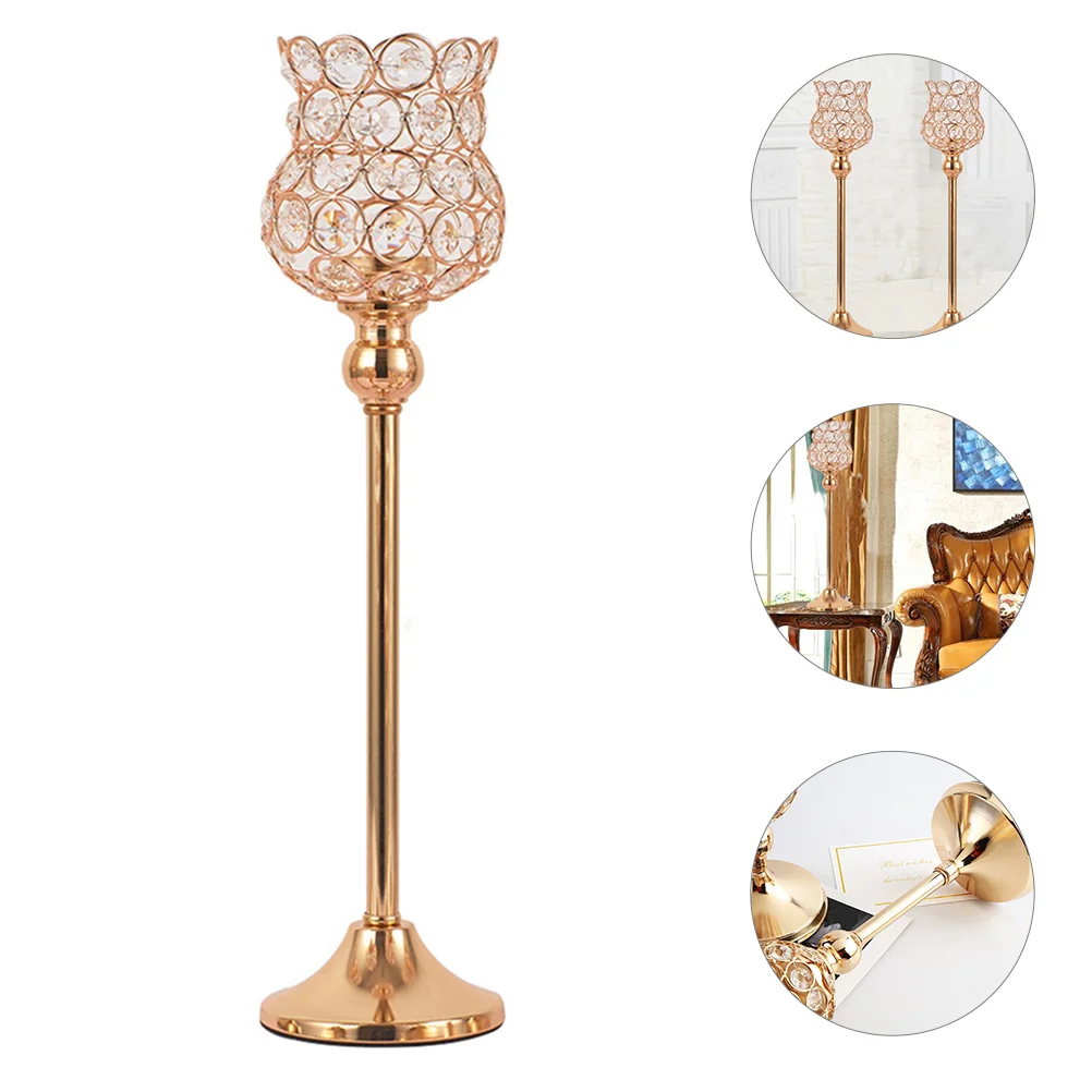

Crystal Holder Sticks Decor Centerpieces Tables Tall Decorations Dining Room