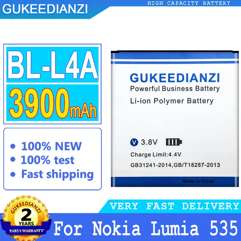 

3900mAh High Capacity Battery For Microsoft Nokia Lumia 535 RM-1090 RM-1089 Dual 830 RM-984 BL L4A Lumia535 Dual830 Bateria