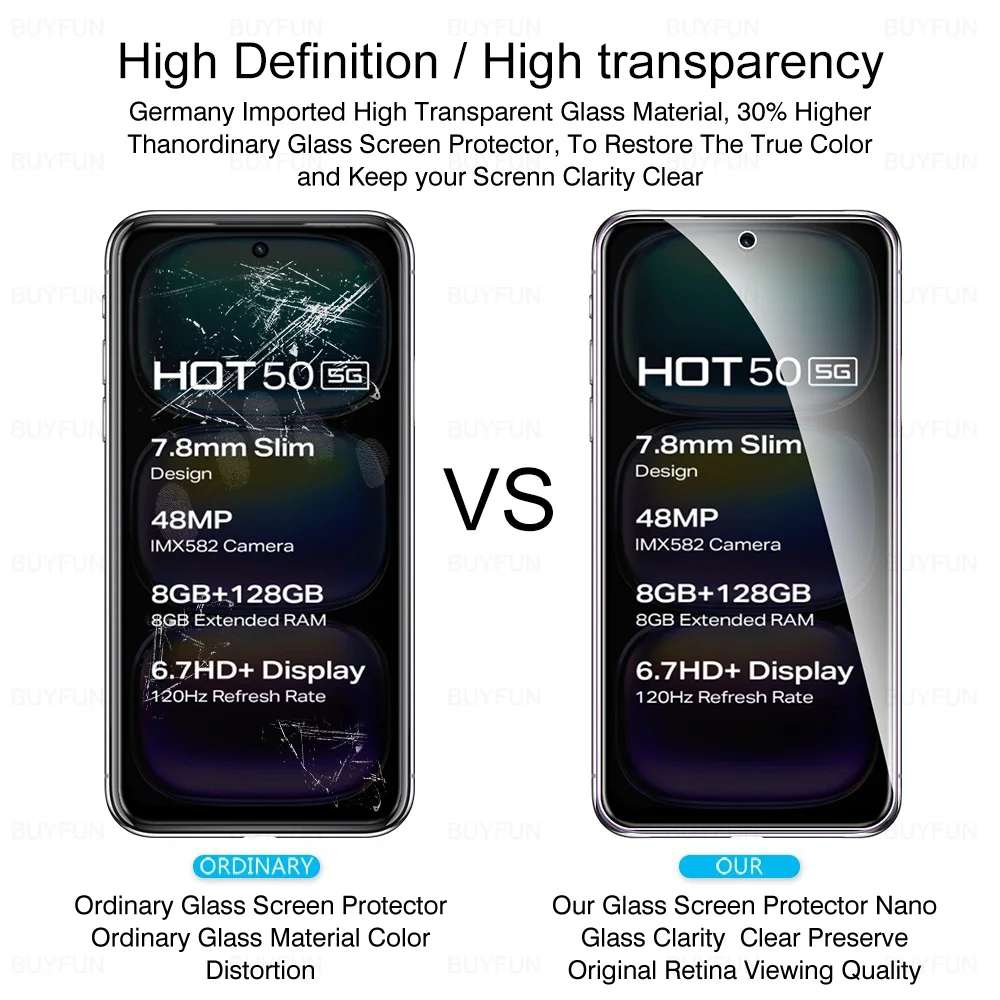 3 шт. закаленное защитное стекло InfinxHot 50 для Infinix Hot Hot50 5G InfinixHot50 Защитная пленка