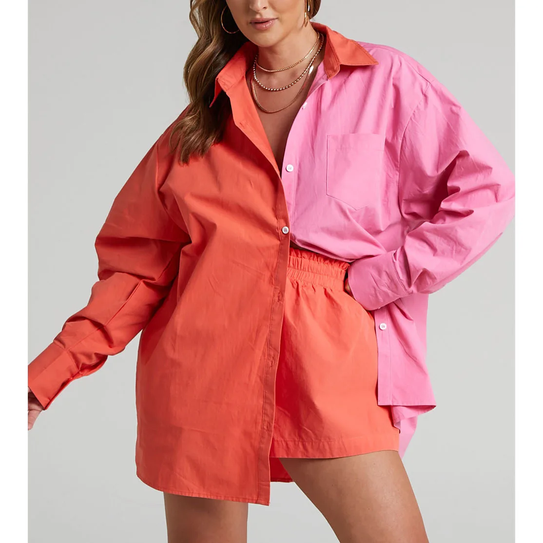 

2022 Women Tracksuits Shirt With Mini Shorts Two Pieces Sets Women Fashion Clothing Outfits Blouses Fashion Tracksuits