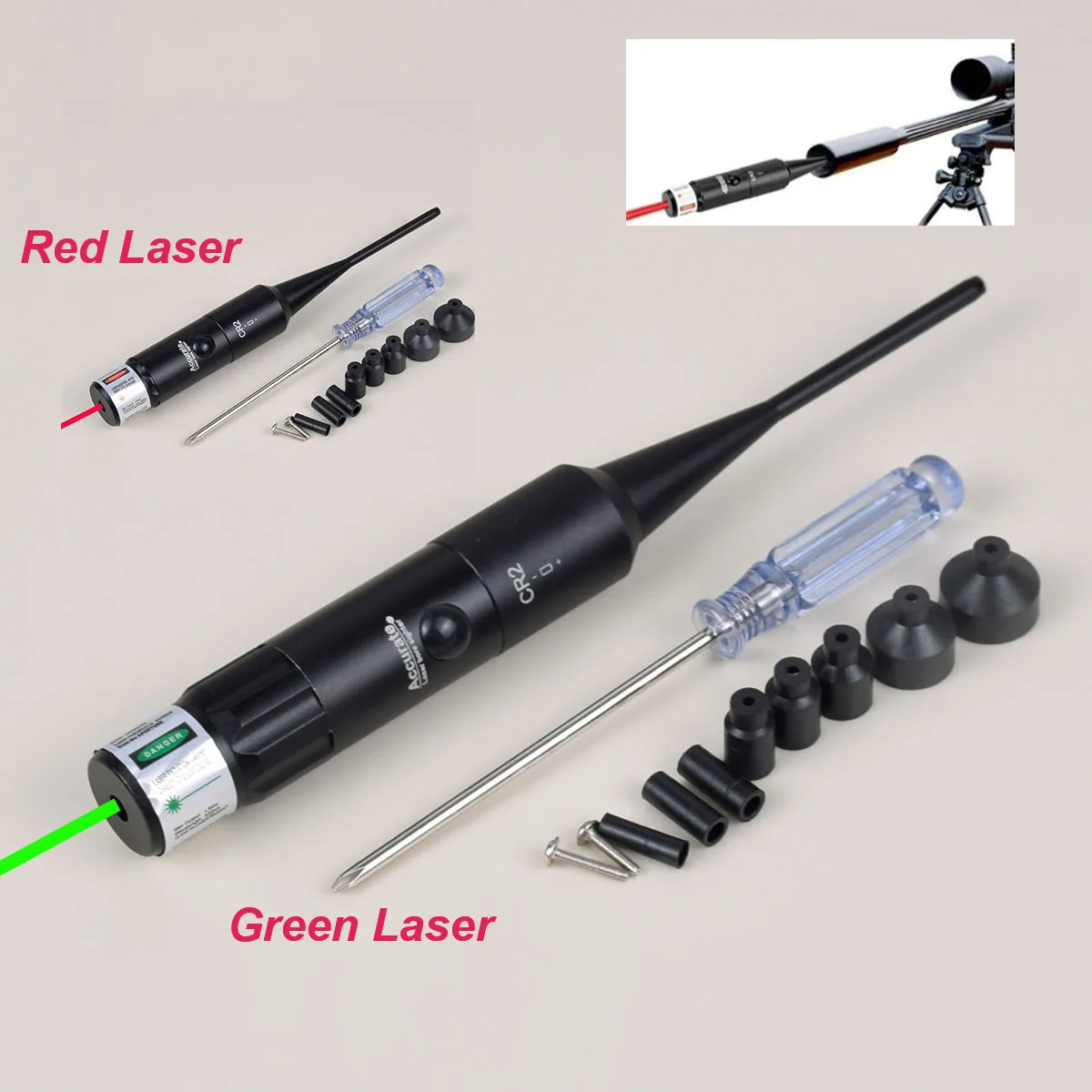 

Hunting Green Red Laser Dot Bore sighter Kits Caliber Riflescope Airsoft Optical Boresighter Colimador Aiming Pointer