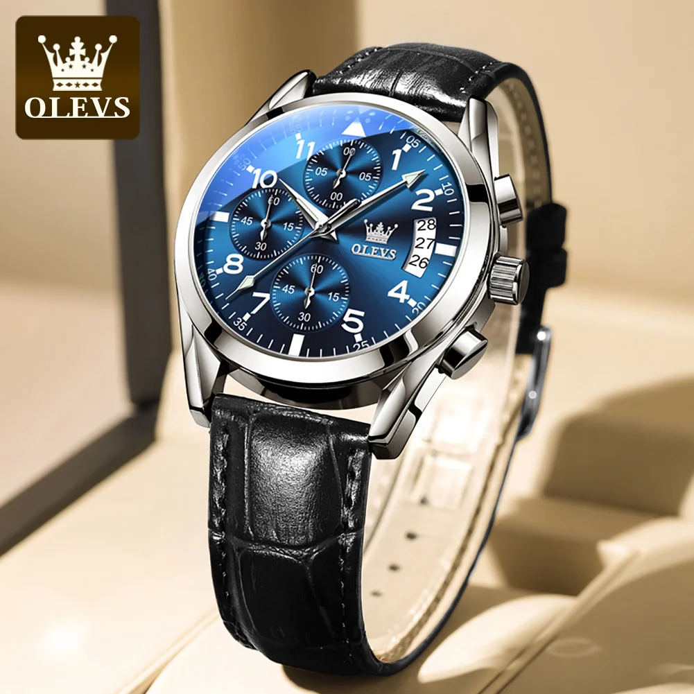 

TAXAU Brand Watch for Men Original Quartz Movement High Quality Breathable Leather Sports Watches Chronograph Relogio Masculino