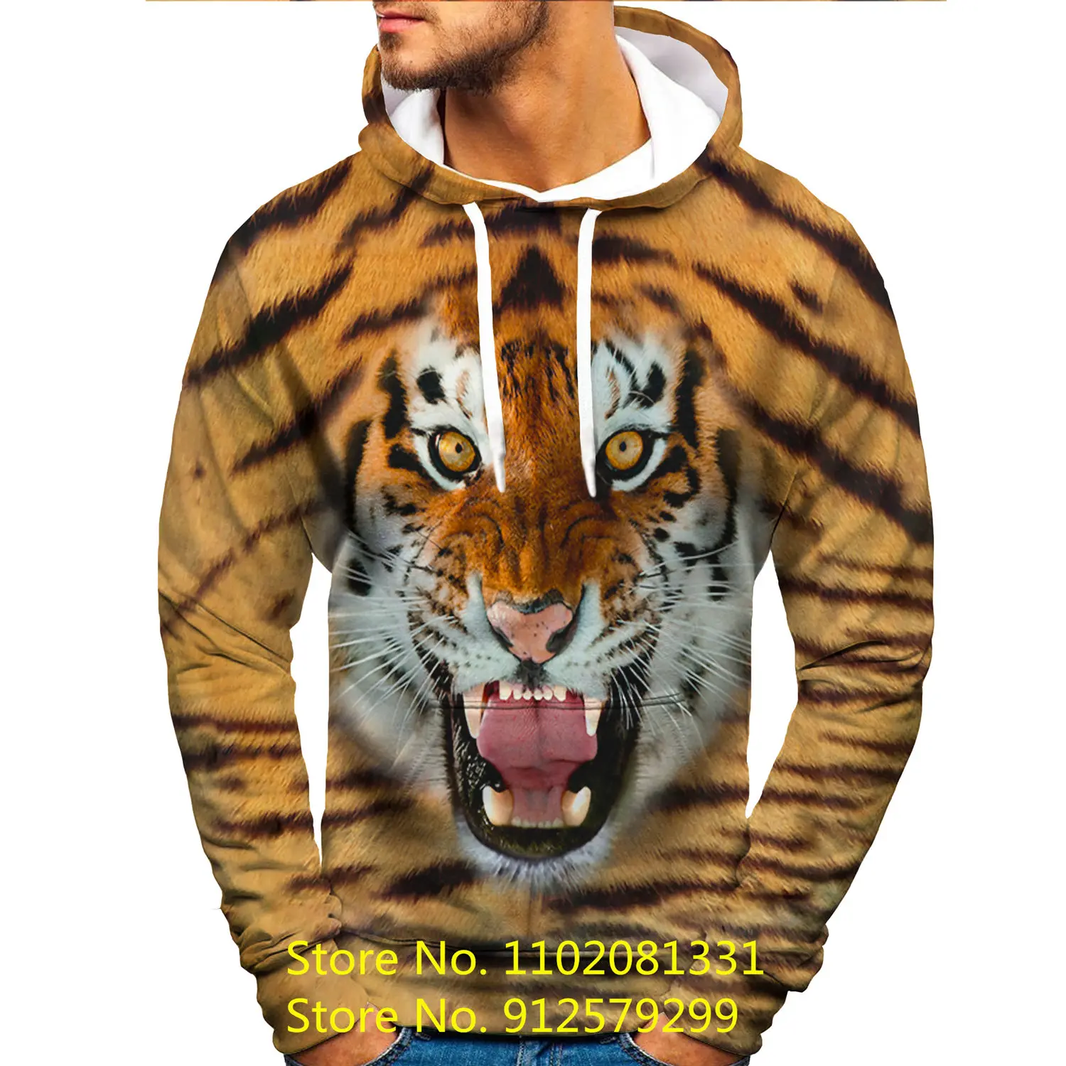 Cool Fashion Tiger Printed Hoodies Men Women Casual 3D Sweatshirt Streetwear Animal Long Sleeve Sport Pullover