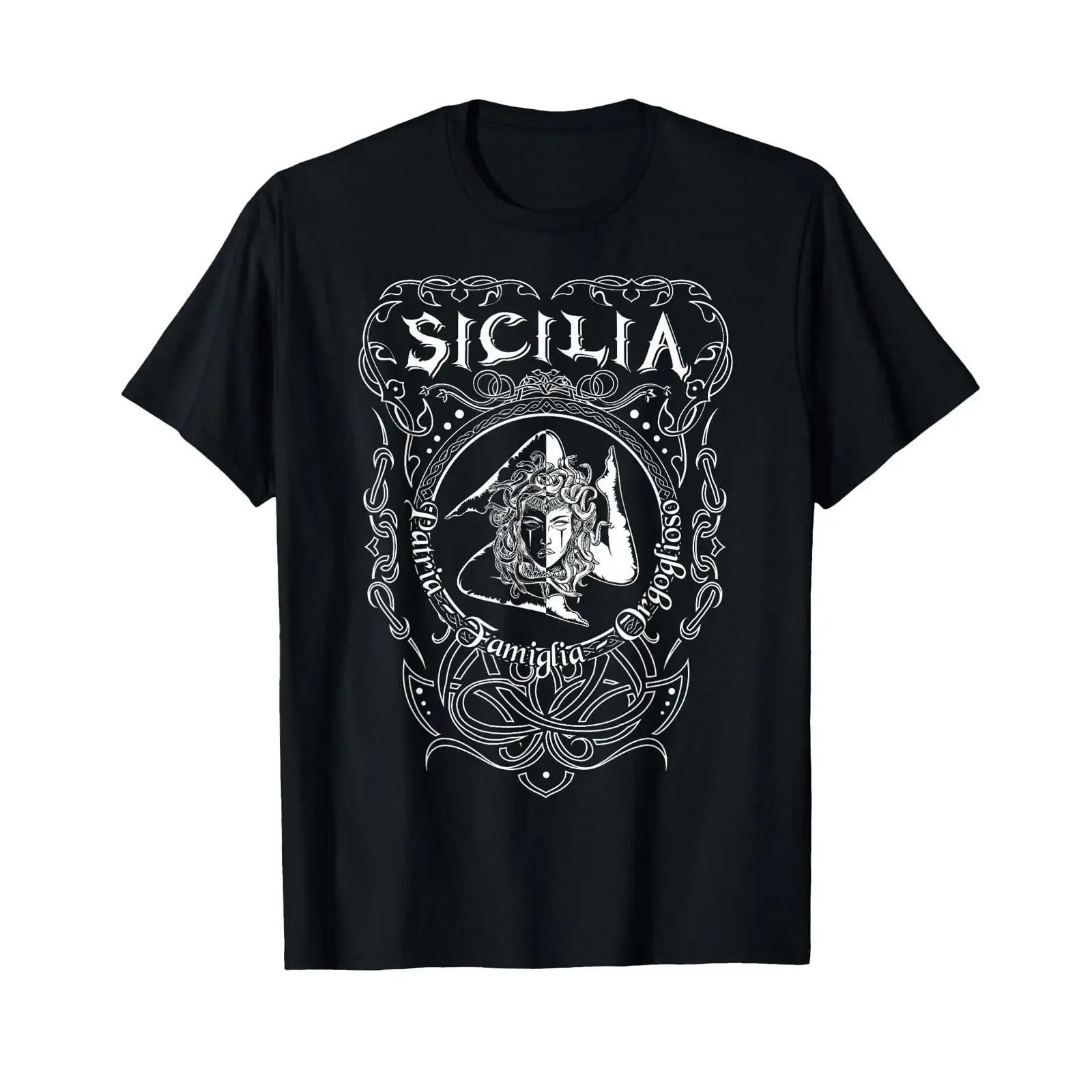 Фото Футболка унисекс Sicilia Italy Trinacria Heraldry Home Pride Family, винтажная, с эффектом потертости, дышащая, мягкая, удобная, в стиле уличной моды №1