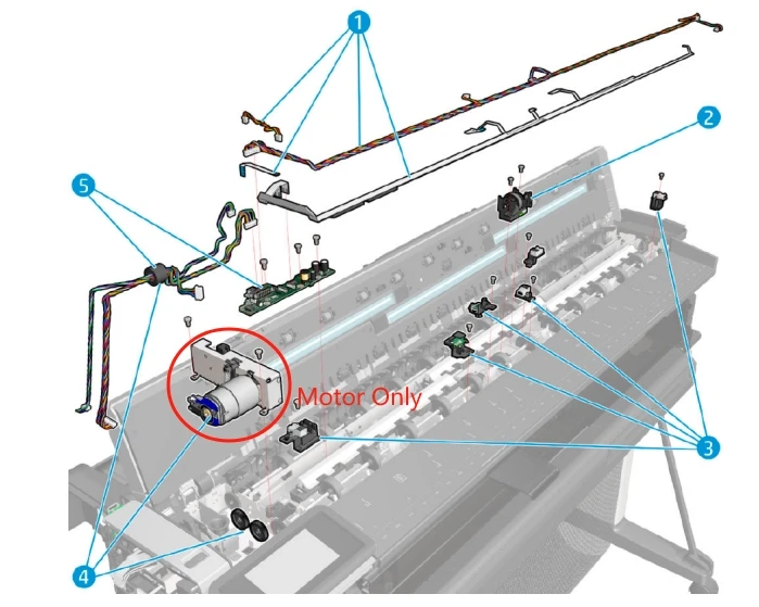 Только двигатель подачи сканера F9A30-67024 восстановленный подходит для H-P DesignJet T830