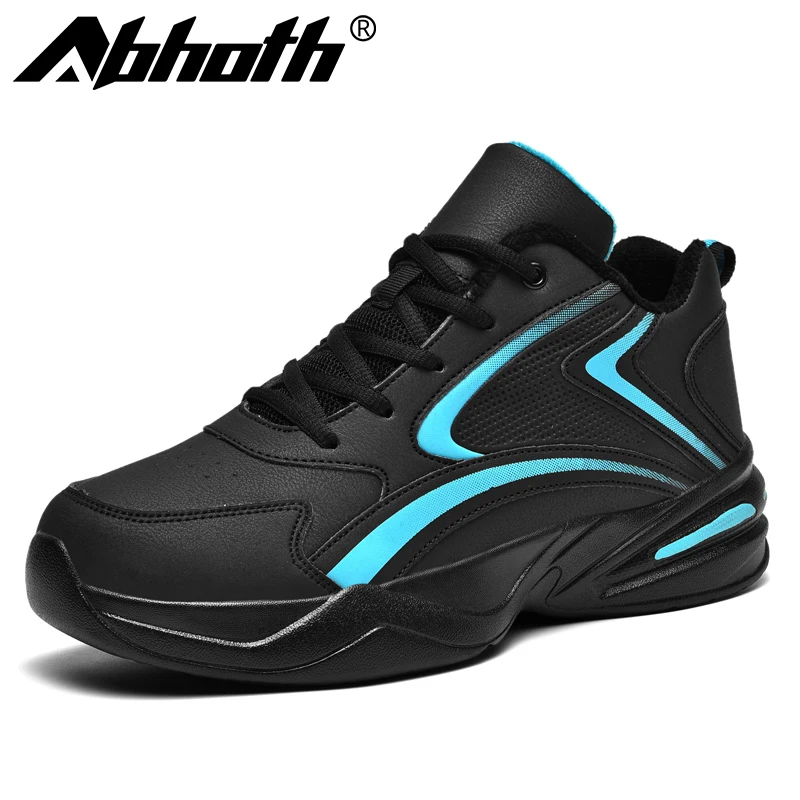 

Abhoth Fashion High-top Men Casual Shoes Soft Warm Plush Lined with Cotton Shoes Sneakers with Non-slip Tendon and Rubber Soles