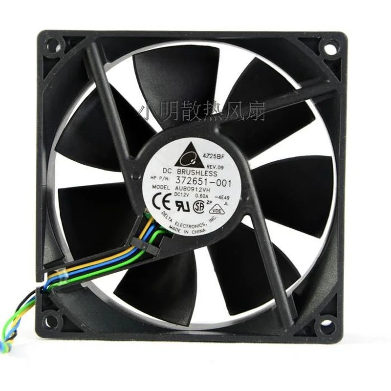 

New CPU Cooling Fan For Delta AUB0912VH 12V 0.6A 4PIN 9CM 9025 4 Wires PWM Server Fan 90*90*25MM