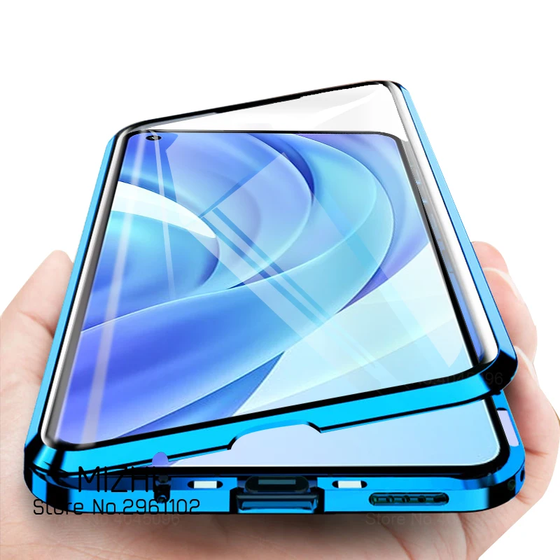 

360 Double Sided Glass Case For Xiaomi MI 11 Lite Mi11 Pro Ultra Magnetic Metal Back Cover For Xiaomi 11Lite phone Coque Fundas