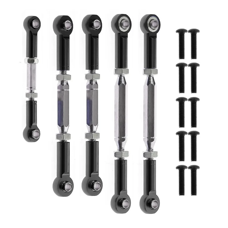 

5Pcs Metal Link Rod Servo Rod for RH1043 RH1045 RH1043SC RH1045SC RH817 RH818 RC Car Upgrade Parts,Black