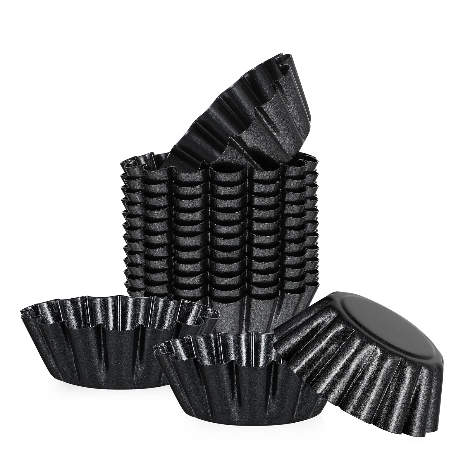 

Artibetter 12pcs Pudding Moulds Carbon Steel Tools Non-stick Tart Pans Egg Tart Molds for Home Kitchen Bakery