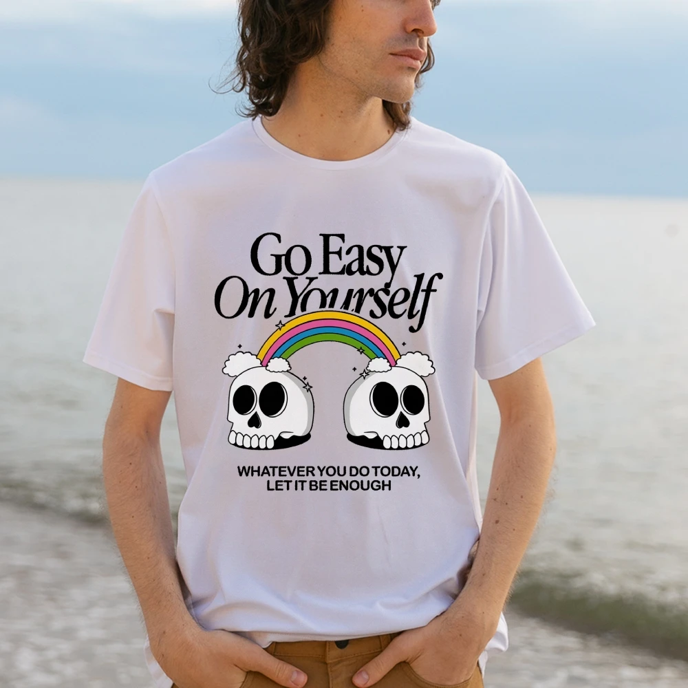 Женская рубашка Идитесь легко в себя что вы делаете сегодня давайте это быть