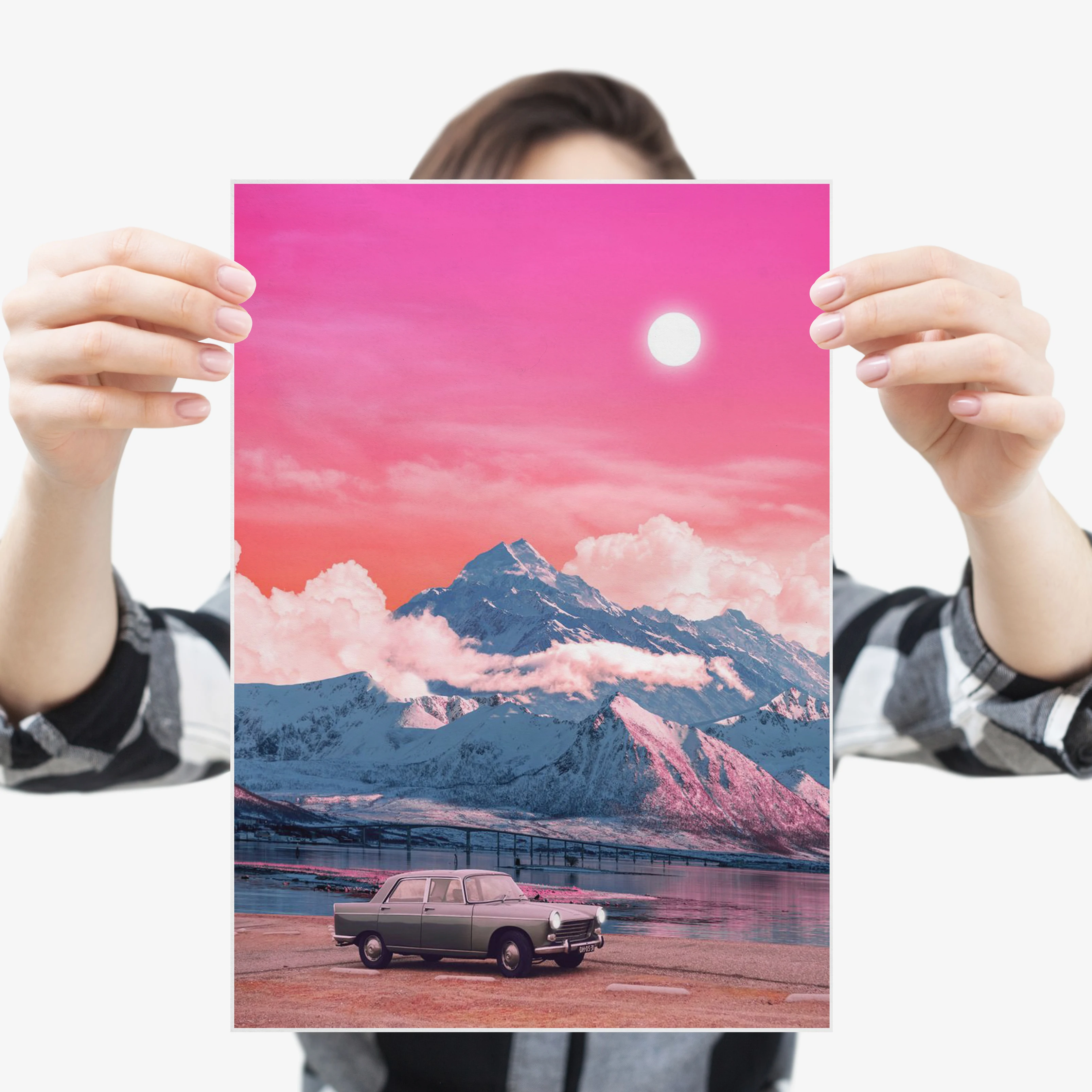 Неоновый постер для американских мышечных автомобилей Vaporwave эстетическая