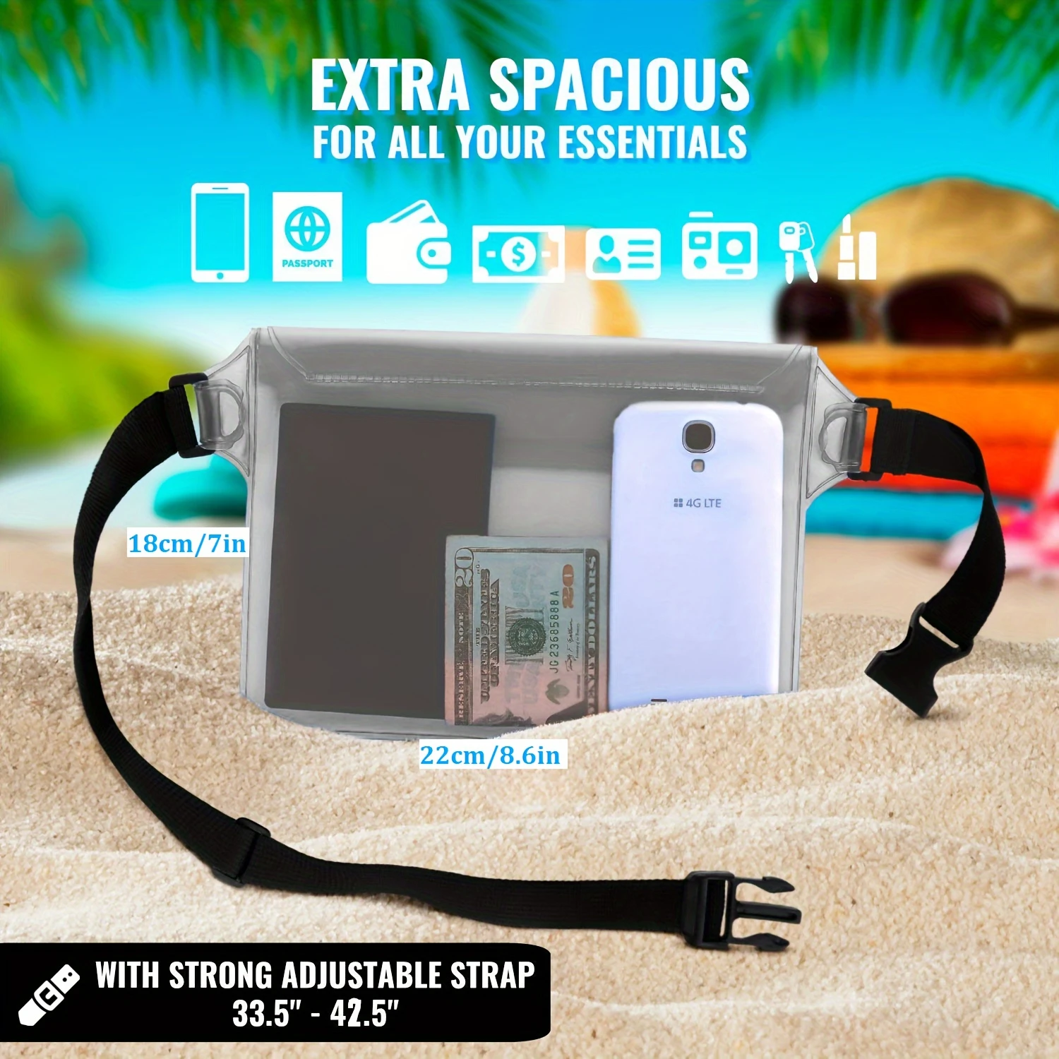 Водонепроницаемый чехол с ремешком на талии 2 упаковки лучший способ безопасного