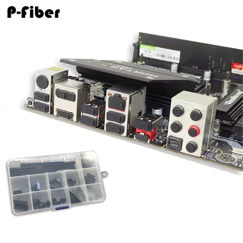 Фото 100 шт. заглушек от пыли RJ45 PCI-E SATA RJ11 6.35мм PCI-Ex1 LPT MINI DP RCA SD 1394-6P SFP для компьютерных материнских плат, настольных ПК и сетевых серверов №3
