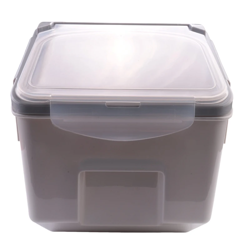 

10Kg Rice Storage Box With Seal Locking Lid Food Sealed Grain Container Portable Organizer For Kitchen Utensils