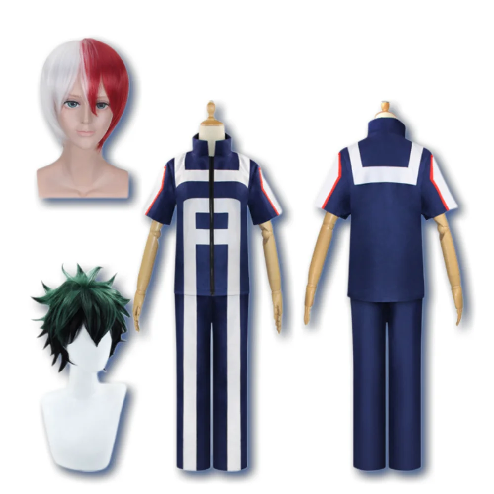 

My Hero Academia Boku No Hero Todoroki Shoto Cosplay Costume Anime Men Women School Uniform Gym Suit Tshirt Pants Midoriya Izuku