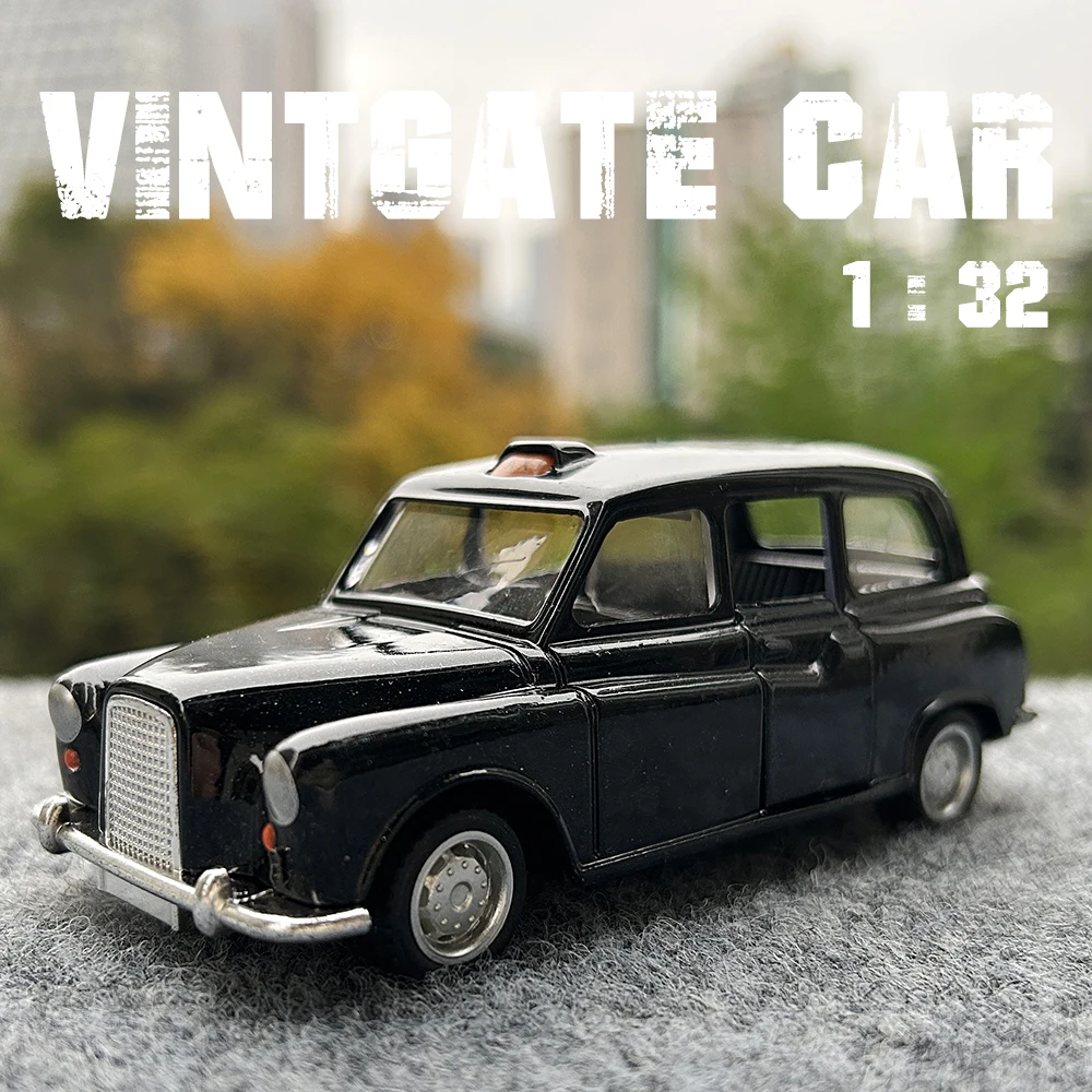 Фото 1:36 литая под давлением сплава, винтажная модель автомобиля London-Taxi, двери, открытая классическая миниатюрная копия автомобиля с откатным механизмом для коллекционного подарка №1
