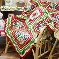 Handmade Crochet Granny Square Sofa Blanket Christmas Decoration Blanket Home&Living gift 47X47 inch