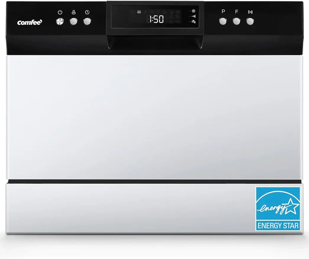 

COMFEE’ Countertop Dishwasher, Energy Star Portable Dishwasher, 6 Place Settings, Mini Dishwasher with 8 Washing dish washers