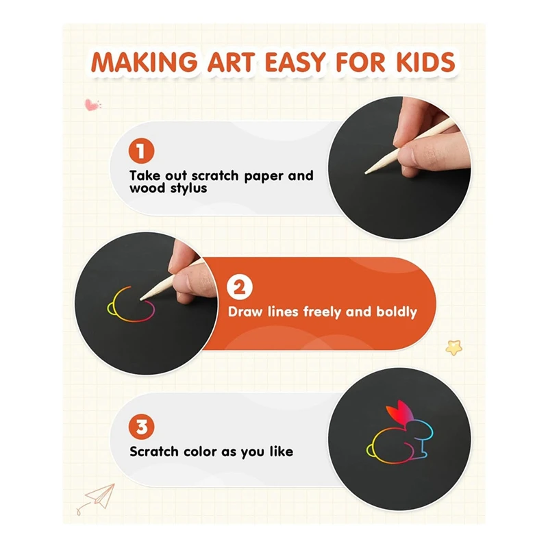 Художественные поделки из скретч-бумаги — принадлежности для классной комнаты